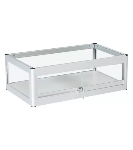 Fully Assembled Counter Top Showcase Display Cabinet Silver