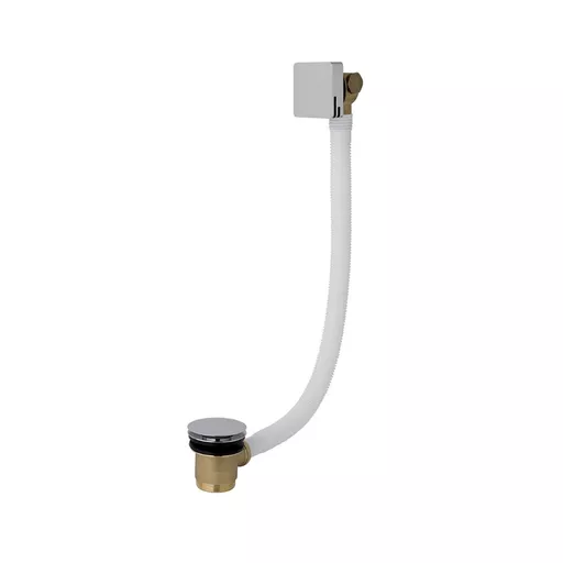Square Waterfall Bath Filler Tap with Waste Chrome