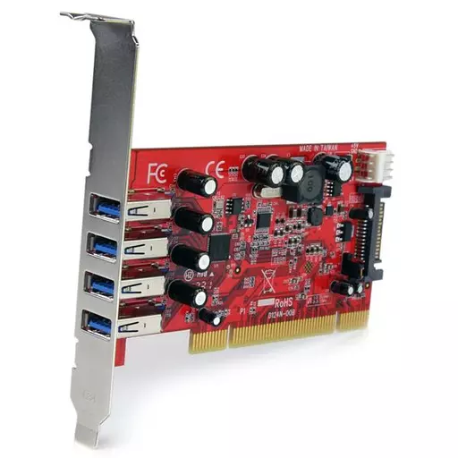 StarTech.com 4 Port PCI SuperSpeed USB 3.0 Adapter Card with SATA / SP4 Power