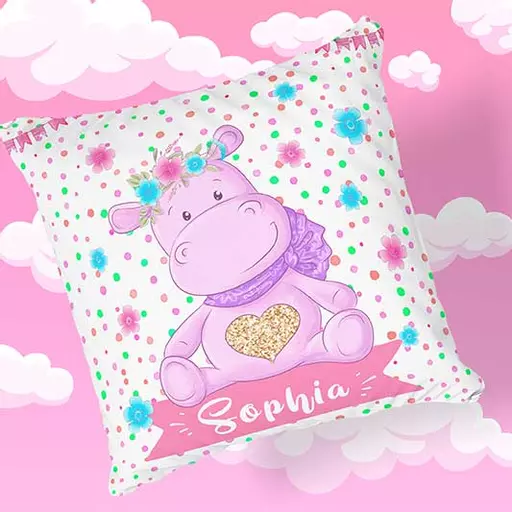 Personalised baby cushion cute design with weight name date