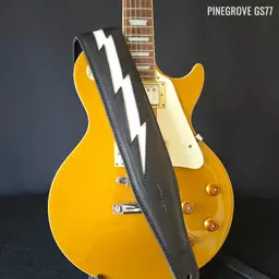 GS77 black white lightning guitar strap Pinegrove 101939p.jpg