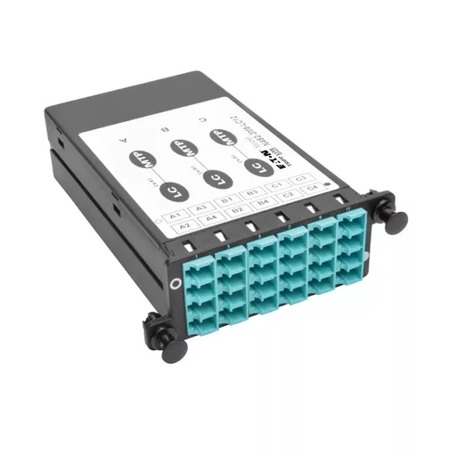Tripp Lite N482-3M8-LC12 40/100Gb Breakout Cassette, 40Gb to 4 x 10Gb, 100Gb to 4 x 25Gb (x3) 8-Fiber OM4 MTP/MPO (Male with Pins) to (x12) LC Duplex, Type-B Polarity