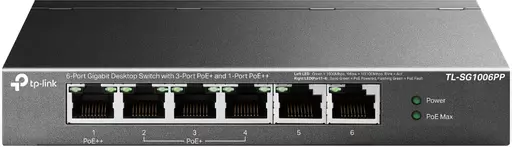 TP-Link 6-Port Gigabit Desktop Switch with 3-Port PoE+ and 1-Port PoE++