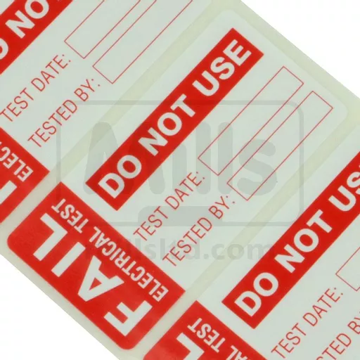 PAT Tester Fail Label Paper Type 60 x 30mm Roll 100