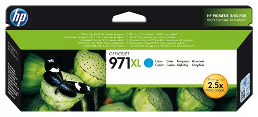 HP CN626AE/971XL Ink cartridge cyan high-capacity, 6.6K pages ISO/IEC 24711 86,5ml for HP OfficeJet Pro X