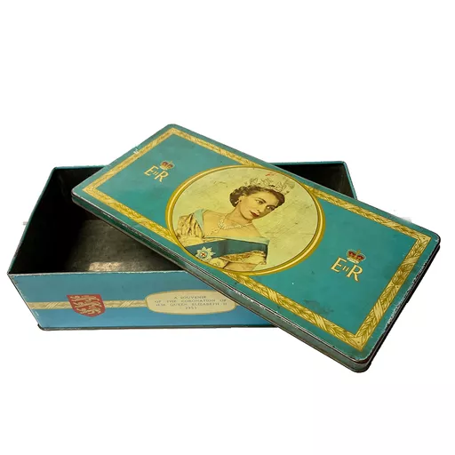 Queen Elizabeth II Coronation souvenir Biscuit Tin