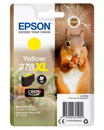 Epson C13T37944010/378XL Ink cartridge yellow high-capacity, 830 pages 9,3ml for Epson XP 15000/8000