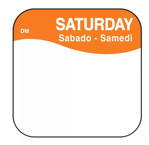 25mm Removable Square Saturday Label