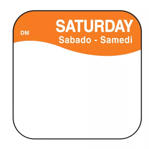 25mm Removable Square Saturday Label