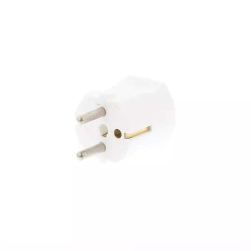 Angled Schuko Plug (with S/R Ø1.0mm²), 16A, White