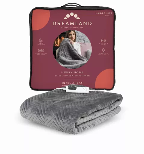 Dreamland Herringbone Throw Grey 160 x 120cm