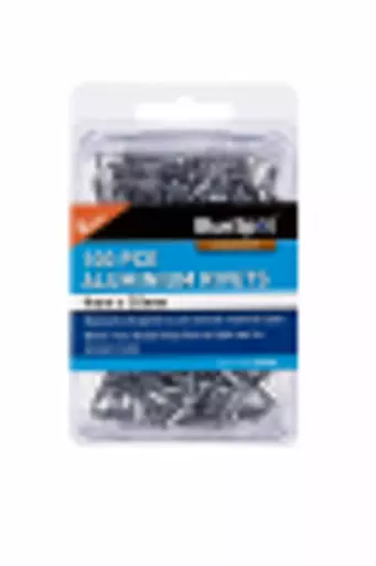100 PCE 4mm X 10mm Aluminium Rivets