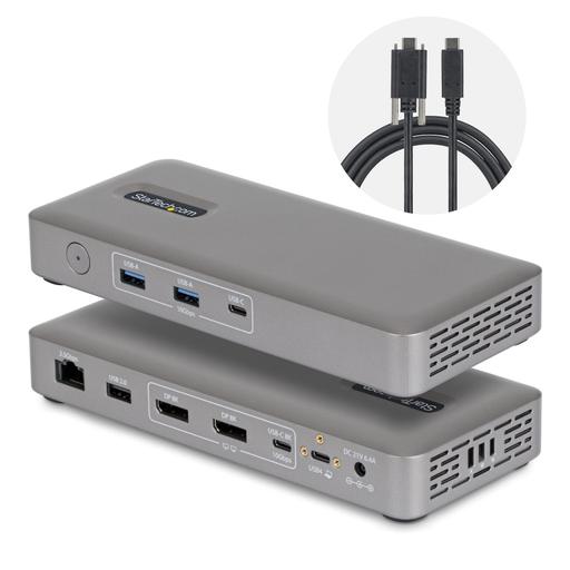 StarTech.com USB4 Docking Station, Driverless Dual 4K 144Hz for Mac and Windows, Universal USB-C Dock with DisplayPort, 100W PD and 2.5GbE