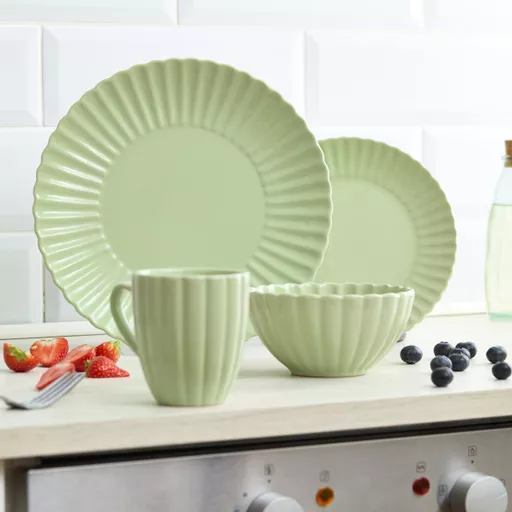 16 Piece Scallop Dinner Set