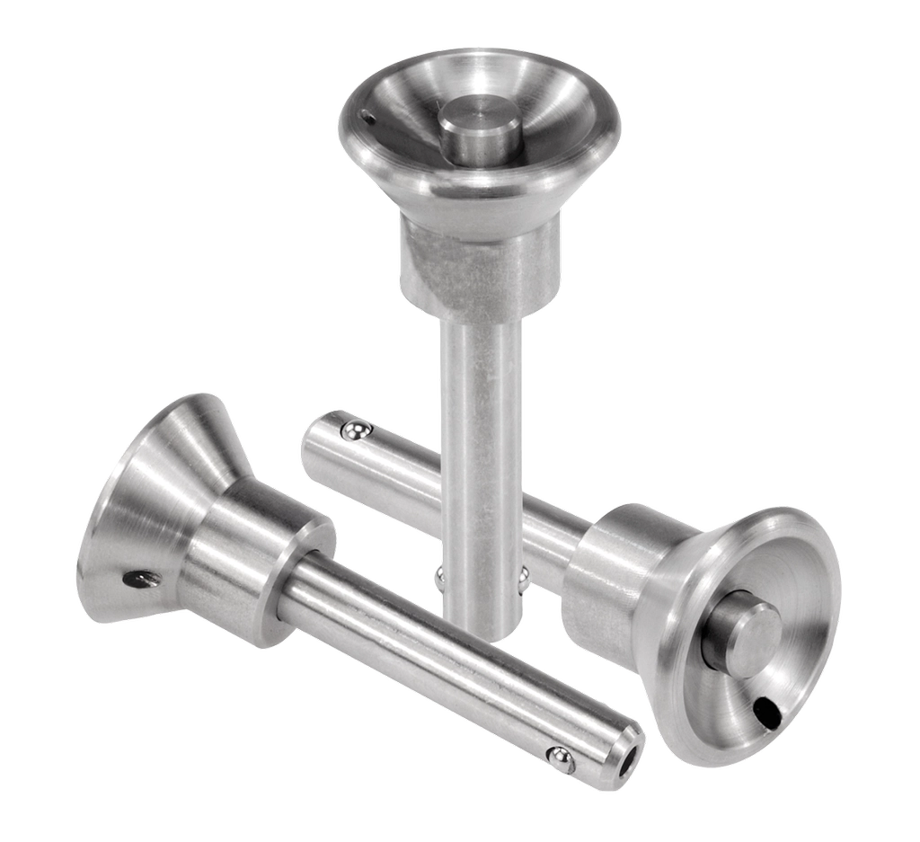 K0364 Inch - Ball Lock Pins With Stainless Steel Mushroom Grip
