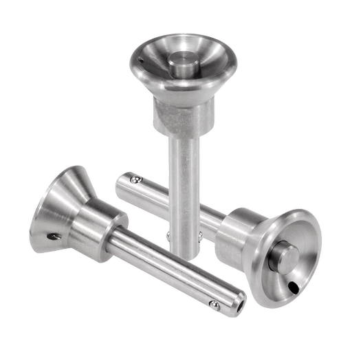 K0364 Inch - Ball Lock Pins With Stainless Steel Mushroom Grip