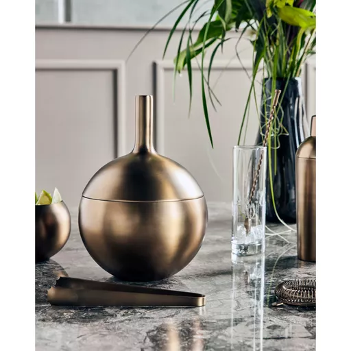 Ice bucket, Baar, Antique brass finish