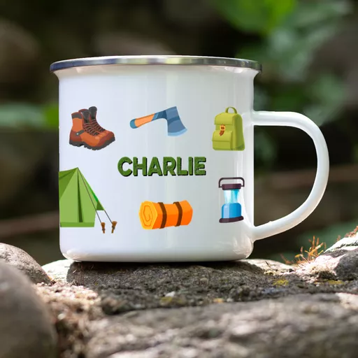 Personalised Camping Enamel Mug