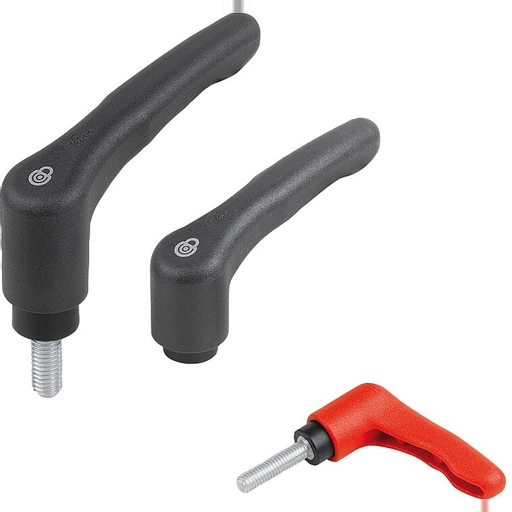 K1553 - Safety Lock Clamp Levers With Thermoplastic Handle And Steel Thread M4-M10