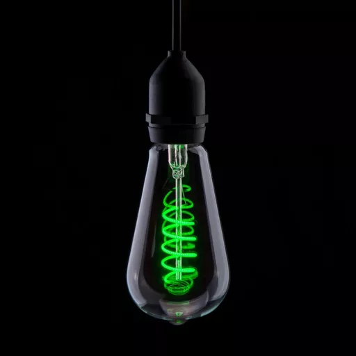 Prolite 4W Dimmable LED ST64 Spiral Lamp Fil BC Green