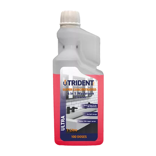 Trident Pro Ultra Super Concentrated 4 in 1 Washroom Cleaner, 1L Bottle