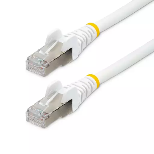 StarTech.com 10m CAT6a Ethernet Cable - White - Low Smoke Zero Halogen (LSZH) - 10GbE 500MHz 100W PoE++ Snagless RJ-45 w/Strain Reliefs S/FTP Network Patch Cord