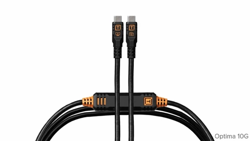 TetherPro Optima 10G USB-C, Straight to Straight Cable 15' (4.6m) Black