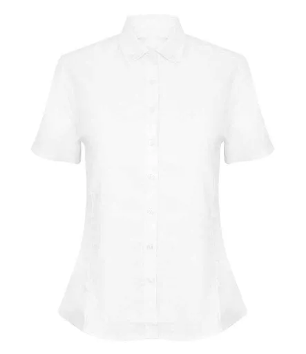 Henbury Ladies Modern Short Sleeve Regular Fit Oxford Shirt