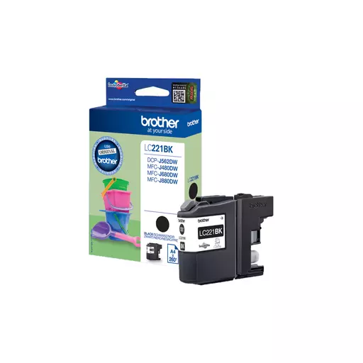 Brother LC-221BK Ink cartridge black, 260 pages ISO/IEC 24711 7,1ml for Brother DCP-J 562