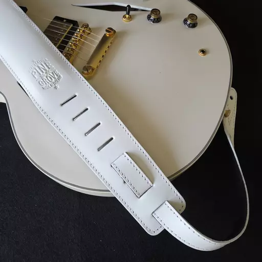 GS96 white teal blue Pinegrove guitar strap 112646.jpg