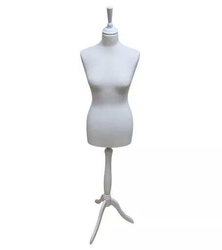 Female Tailors Dummy with Tripod Base - White