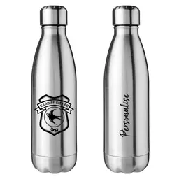 Cardiff City FC Crest Silver Insulated Water Bottle.jpg