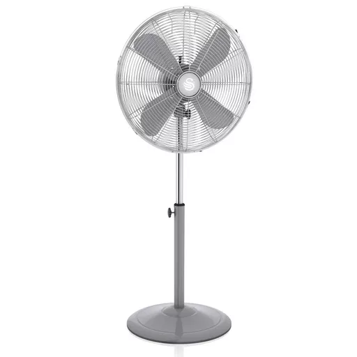 16" Retro Grey Stand Fan