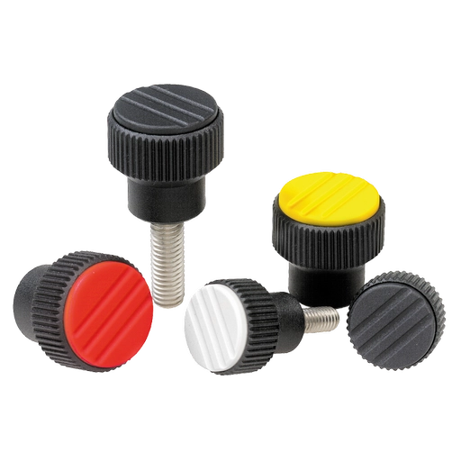 K0247 Inch - Knurled Knobs Parts In Steel And Stainless Steel