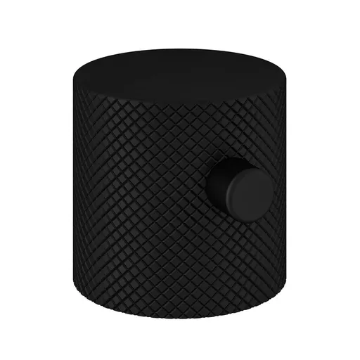 (Pair) Meriden Full Knurling Valve Handles with Round Lever - Matt Black