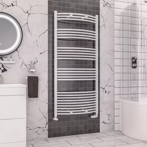 Wendover Curved Multirail 1600 x 750 Gloss White