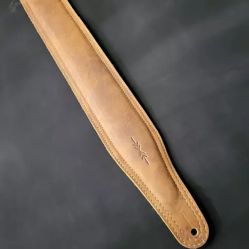 SOLD! GS61 Tan Relic Padded Guitar Strap- second