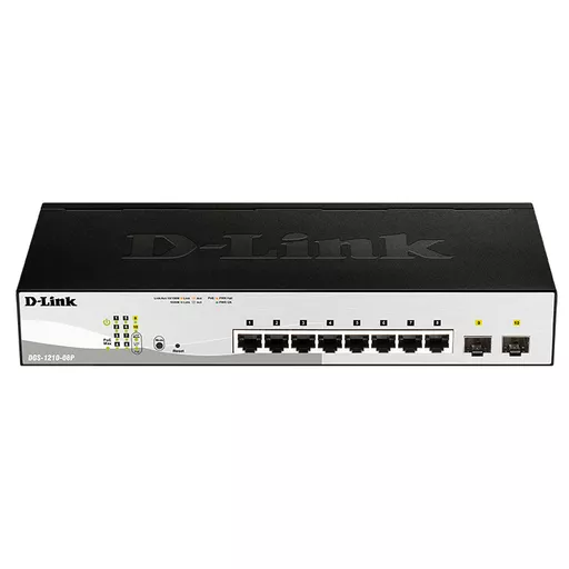 D-Link DGS-1210-08P network switch Managed L2/L3 Gigabit Ethernet (10/100/1000) Power over Ethernet (PoE) Black