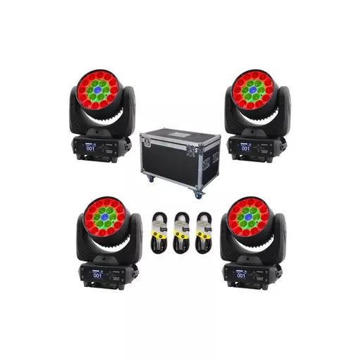 Equinox Fusion 260ZR MKII LED Wash Moving Head with Quad Case Bundle