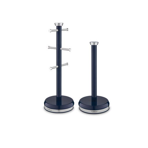 Tower Belle Mug Tree & Towel Pole Set, Stainless Steel, Midnight Blue T826172MNB in Dark Blue - Image 5