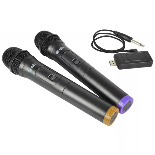 QTX U-MIC USB Dual Handheld UHF Wireless Mic System (CH70)