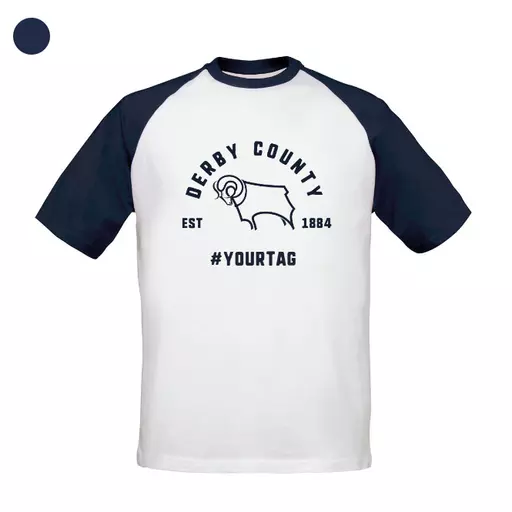 Derby County Vintage Hashtag Baseball T-Shirt