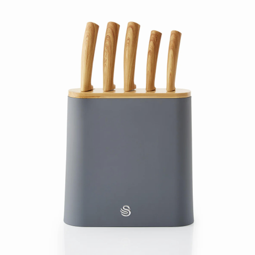 Swan Grey Nordic 5 Piece Knife Block - Image 3