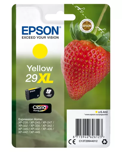 Epson C13T29944012/29XL Ink cartridge yellow high-capacity, 450 pages ISO/IEC 19752 6,4ml for Epson XP 235/335