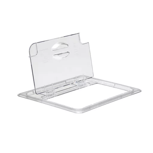1/2 CLEAR GN NOTCHED FLIPLID POLYCARBONATE CAMBRO