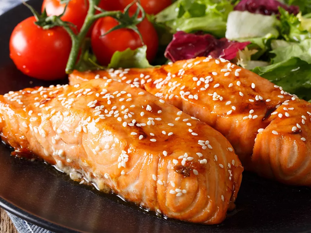 Steamed Salmon With Garlic, Spring Onion & Soy Sauce