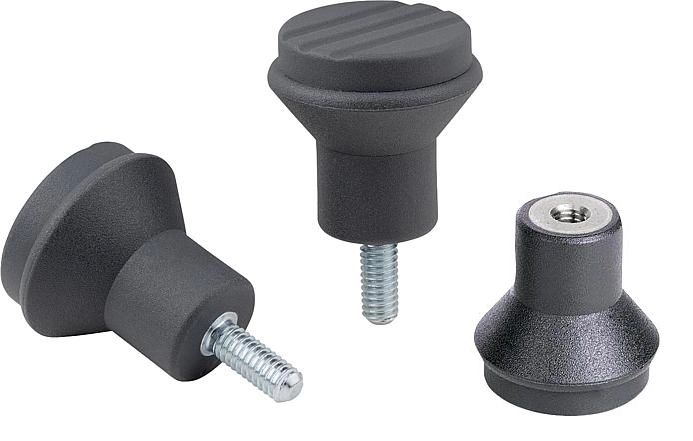 K0251 - Antibacterial Mushroom Knobs With Stainless Steel Threads