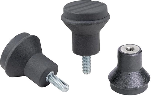 K0251 - Antibacterial Mushroom Knobs With Stainless Steel Threads