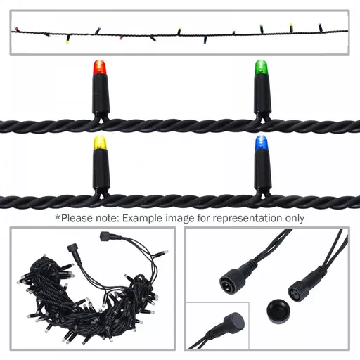 elumen8 Rubber LED String Lights 20m Multicolour Black