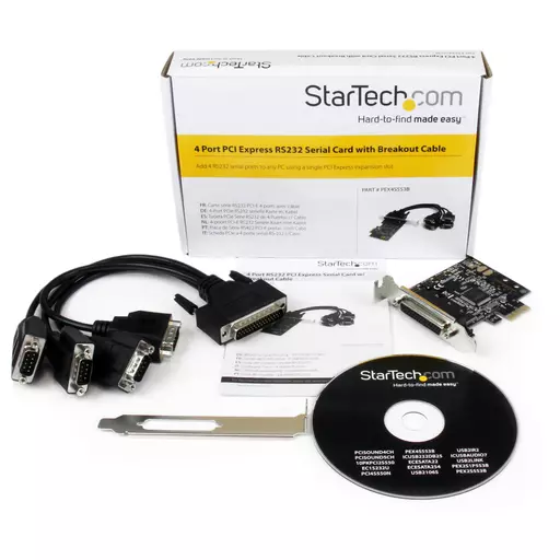 StarTech.com 4 Port RS232 PCI Express Serial Card w/ Breakout Cable